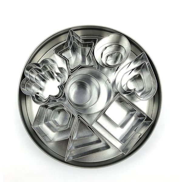 

baking moulds 24pcs/set stainless steel cookie cutters plunger biscuit diy mold star heart cutter mould stencils pastry