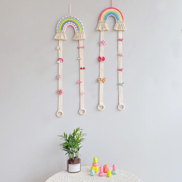 

decorative objects & figurines rainbow hairpin hair clip holder storage organizer baby girl room hanging ornament accessories wall decoratio