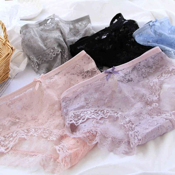 

underwear lace edge out cotton crotch lace female, Black;pink