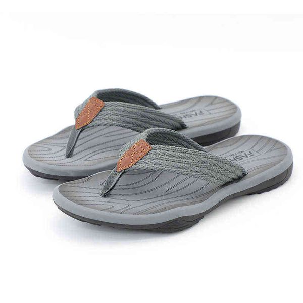 

men's flip-flops summer beach sandals men non-slip casual shoes male sandal fashion beach slipper bathroom household slippers y220307, Black