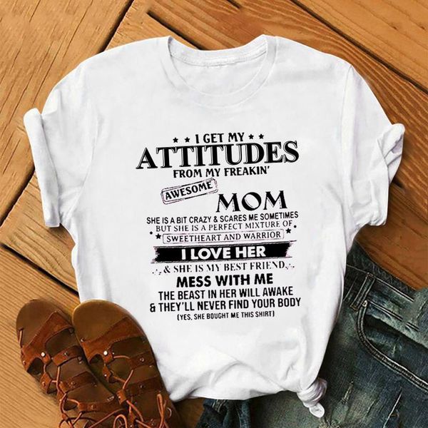 

summer lady t-shirts women casual mother's day letter print shirts short sleeve tee tunic female t-shirt harajuku women's, White