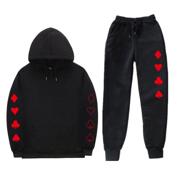 

men's tracksuits japanese anime x print sets winter hoodies sportswear set casual men 2 pieces hoodies+pants sports suits, Gray