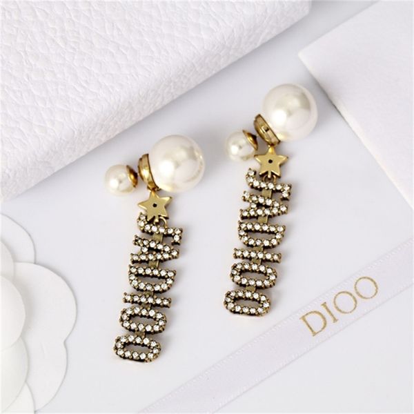 

87% off wholesale shop new tassel pearl full diamond star earrings female brass high version simple, Golden