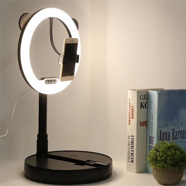 

selfie monopods led ring light deskphone live streaming dimmable lamp with clip