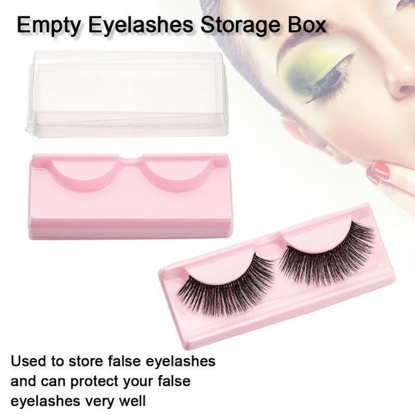 

5/10/15/20 pcs false eyelashes container empty box pink packing eyelash tray clear holder makeup tools1