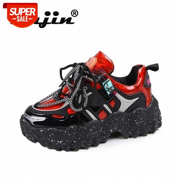 

fujin women platform sneakers causal shoes increasing ins height platform breathable fashion flock thick bottom women shoes #cn85