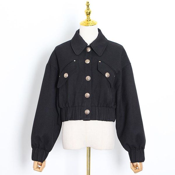 

women's jackets kalenmos denim jacket women coat vintage black lantern sleeve streetwear 2021 spring clothing slim punk short jean, Black;brown