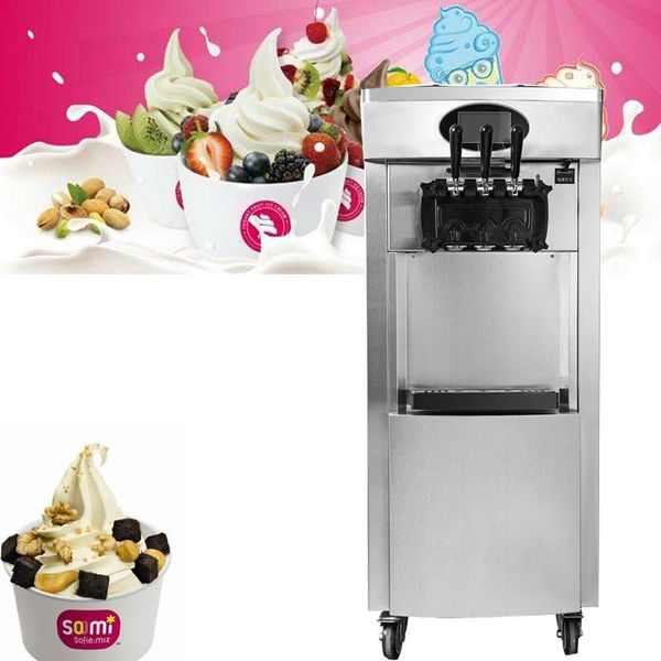 

commercial automatic ice cream machine 2200w three-head vertical intelligent touch screen making