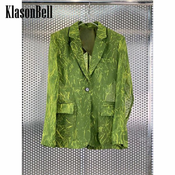 

4.20 klasonbell fashion single button print temperament blazer or straight pants comfortable breathable set women women's two piece, White