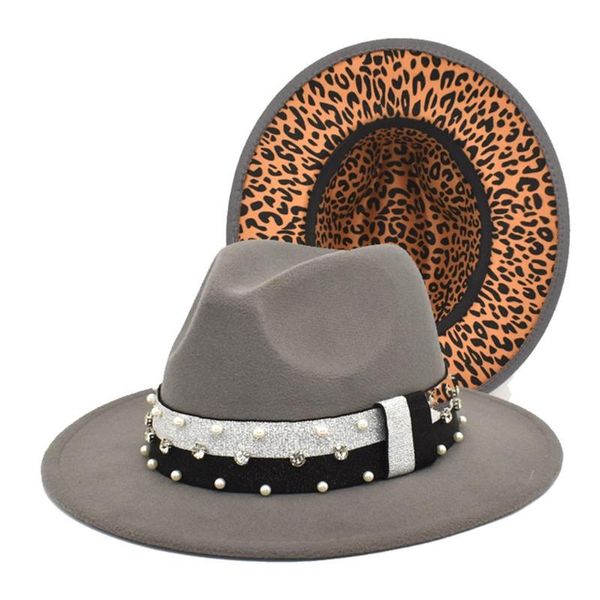 

wide brim hats birthday party for women props po cowgirl hat black white triwith rhinestone pearl bead leopard print, Blue;gray