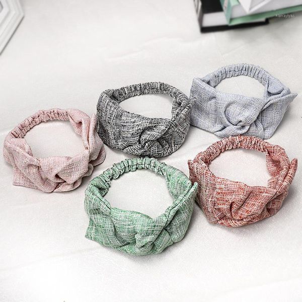 

women headdress headband fashion hair band simple big bow plaid headwear1