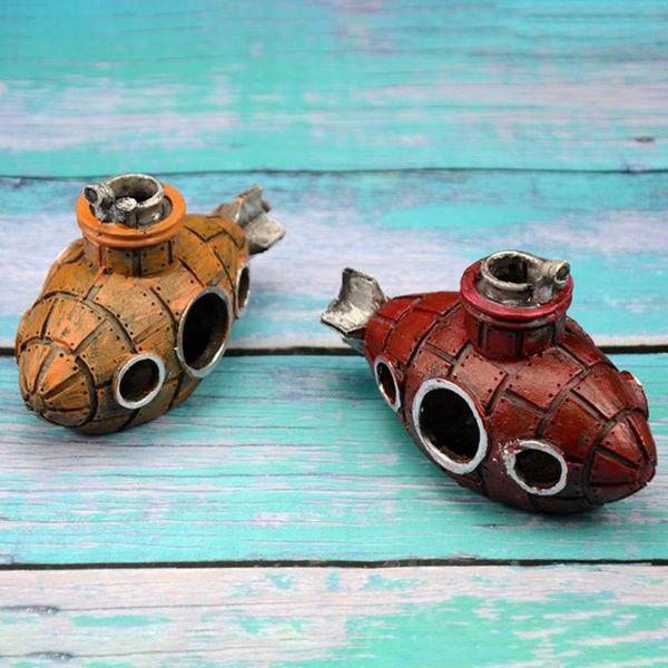 

decorations aquarium landscape great old submarine fish hiding cave resin ornament