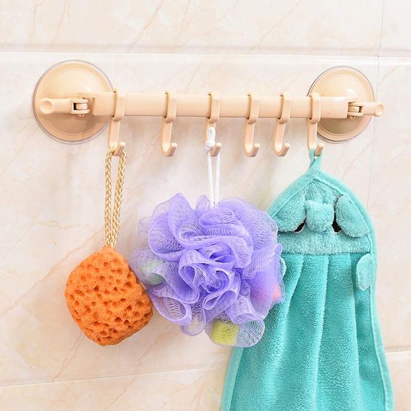 

hooks & rails bathroom 6 storage holders rack wall-mounted kitchen cupboard cooking tool shelf clothes towel organizer gadgets holder