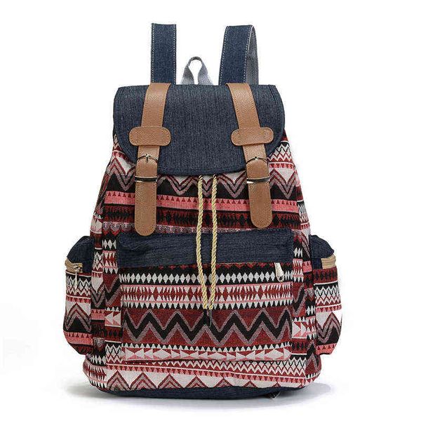 

women printing backpack canvas school bags for teenagers shoulder bag weekend travel bagpack rucksack bolsas mochilas femininas