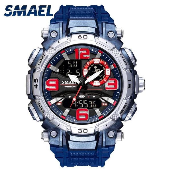 

wristwatches smael digital display sports men's watch 50 meters quartz for men clock watches relogio masculino, Slivery;brown