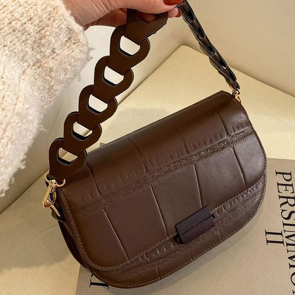 

evening bags designer handbags pu leather shoulder for women 2021 crossbody vintage hollow handle fashion saddle