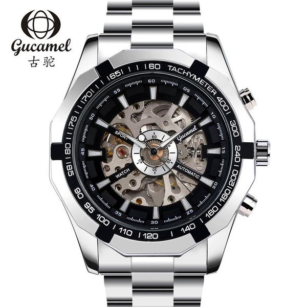 

wristwatches 2021 sport mechanical wristwatch fashion mens watches brand clock men automatic watch reloj, Slivery;brown