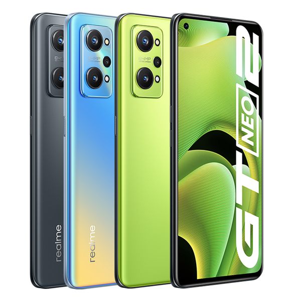 Original Oppo Realme GT NEO 2 5G Mobiltelefon 8 GB RAM 128 GB 256 GB ROM Snapdragon 870 64,0 MP HDR NFC 5000 mAh Android 6,62 Zoll Vollbild-Fingerabdruck-ID-Gesichts-Smart-Mobiltelefon