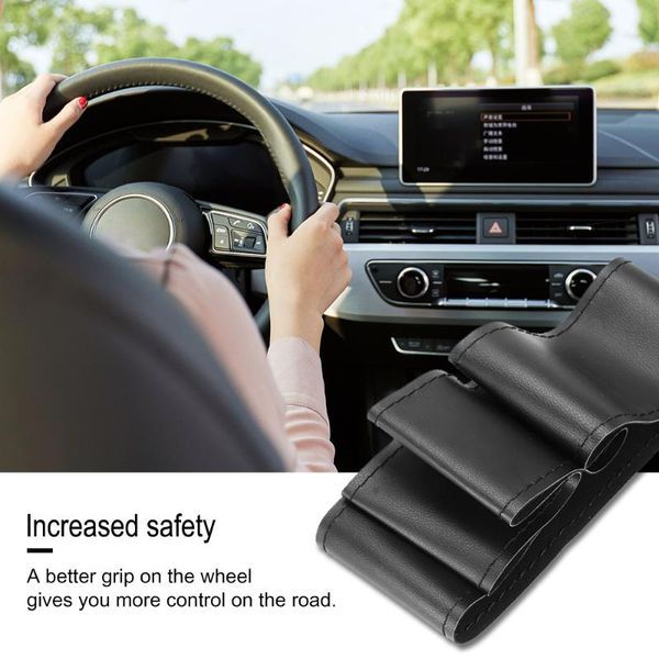 

universal hand stitching car steering wheel cover fiber leather protector covers