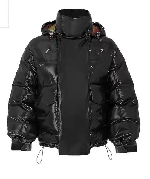 

2021 winter down jacket men's down jacket hooded couple jacket, Black