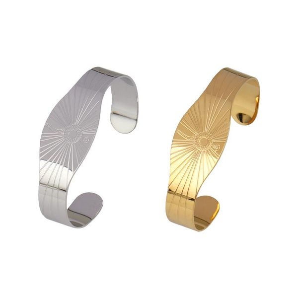 

bangle stainless steel bracelet for women punk curb cuban chain bracelets geometric open cuff snake jewelry, Black