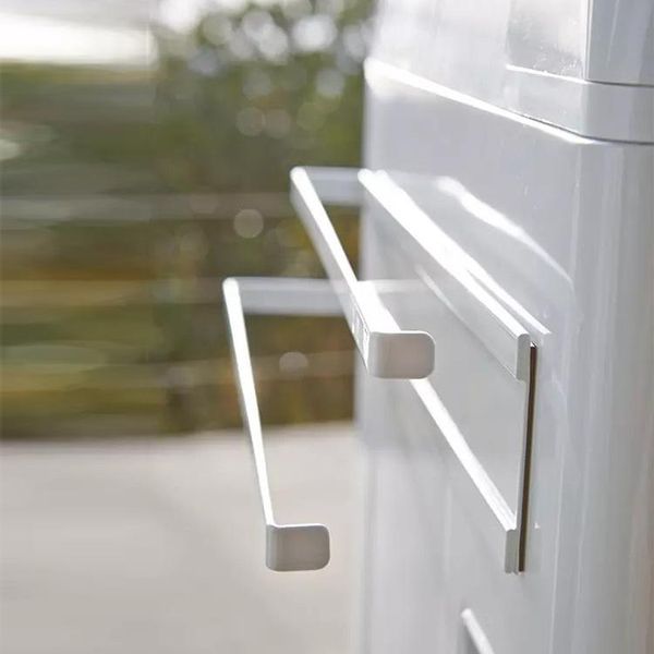

hooks & rails magnet toilet towel rack punch-double pole bathroom kitchen with hook-and-pick
