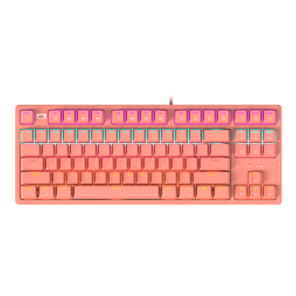 

pink rgb backlit mechanical keyboard 87 keys layout wired red blue axis for notebook computer deskpc keyboards