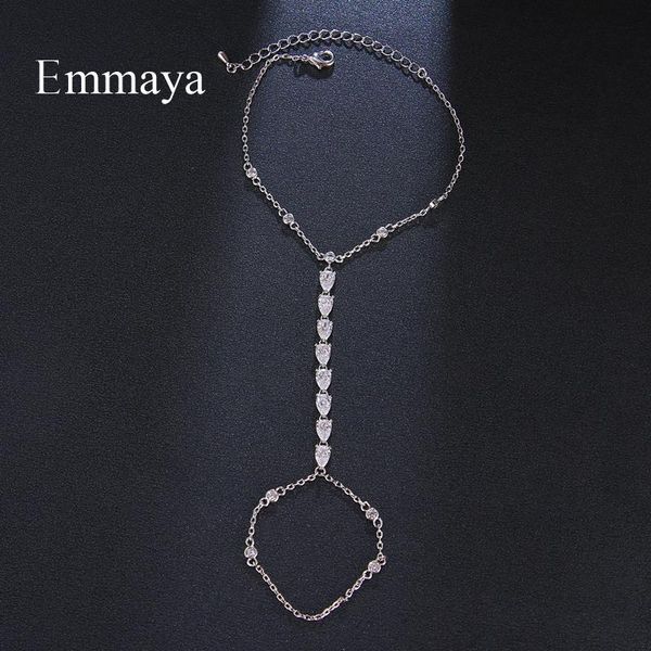 

pendant necklaces emmaya arrival ingenious design two circle neckalce with white zirconia for women modern ornament in fashion party gift, Silver