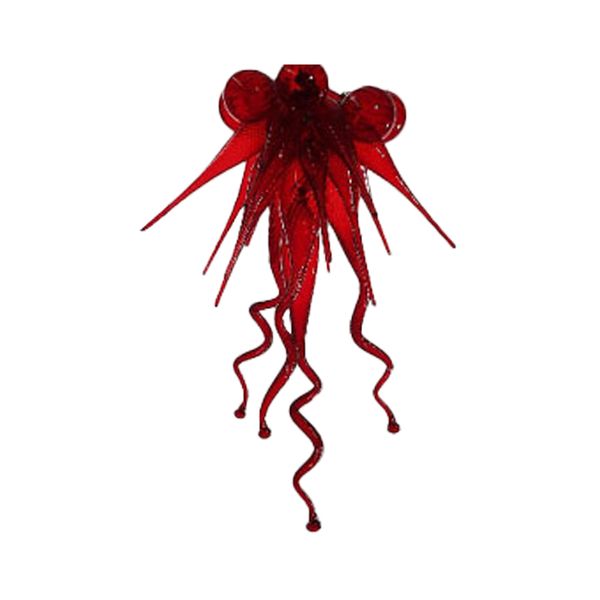 Murano Murano Pingente Lâmpada Pequena Cute Vermelho Cor Chandeliers Arte LED Iluminação Mão lustre de vidro soprado para decoração do quarto de hotel 20 polegadas