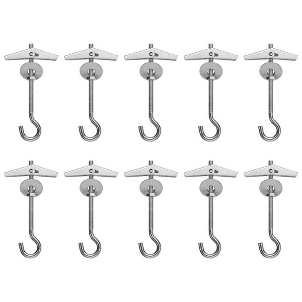 

yardwe 10 pcs m5 10kg carbon steel plasterboard ceiling wall spring toggle hook bolts hanger fixing anchors hooks & rails