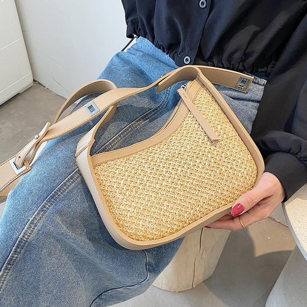 

evening bags straw small summer crossbody for women 2021 simple brand shoulder handbag lady luxury fashion ladies beach purses