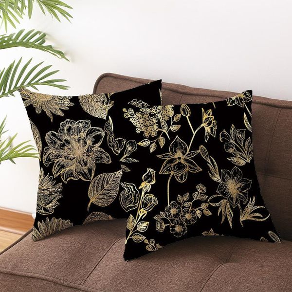 

cushion/decorative pillow household black pillowcase office cushion cover waist
