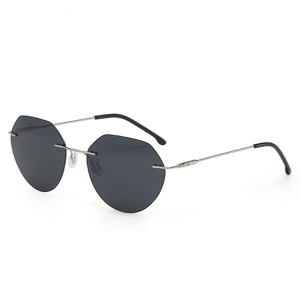 

sunglasses rimless square polarized men driving brand design shades ultralight alloy sun glasses, White;black