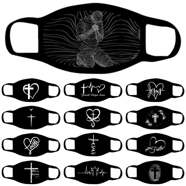

cotton face mask easter printed warm and dustproof washable black