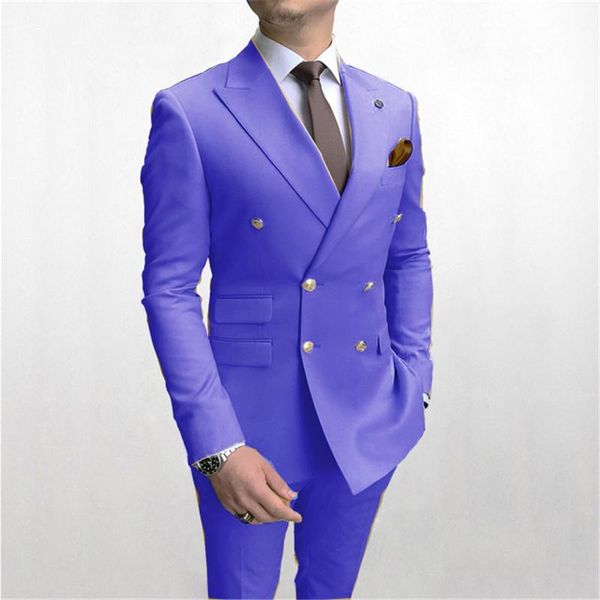 

men's suits & blazers purple double-breasted wedding suit mens 2021 custom made prom groom male 2 piece set tuxedos (jacket+pants), White;black