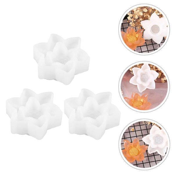 

craft tools 3 pcs lotus flower shape mold silicone ornament making crystal epoxy