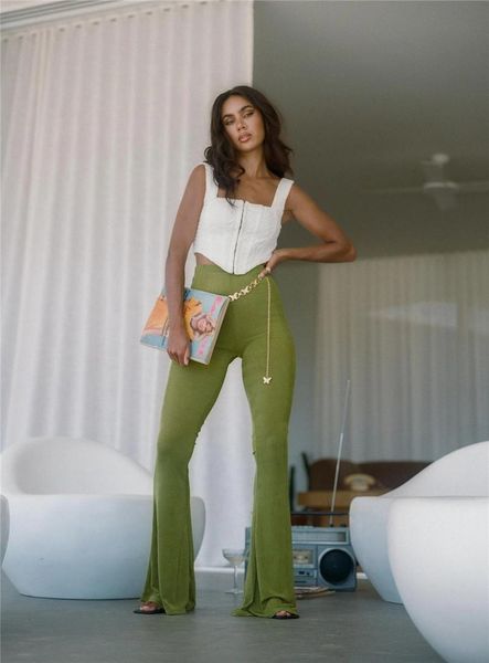

spring and summer women's pants retro style high-waisted buttocks flared selling wear & capris, Black;white