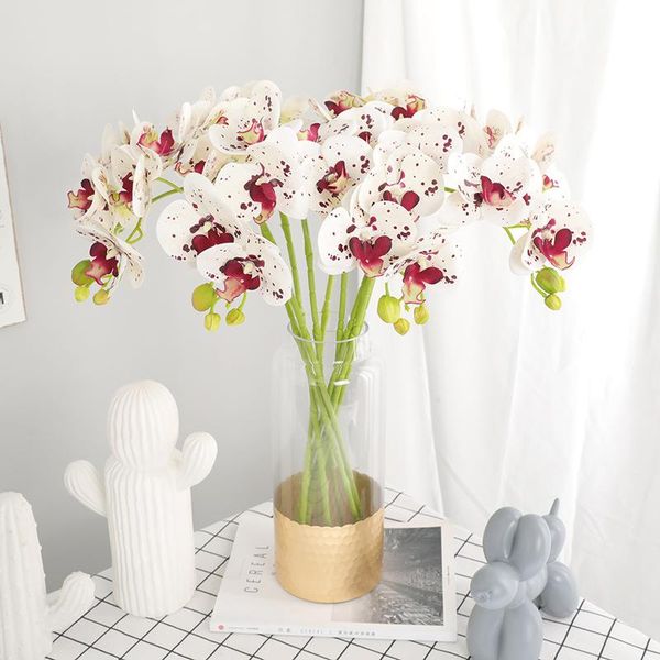 

decorative flowers & wreaths simulation feel 3d printing 5 phalaenopsis potted plants office deskfake flower ornaments