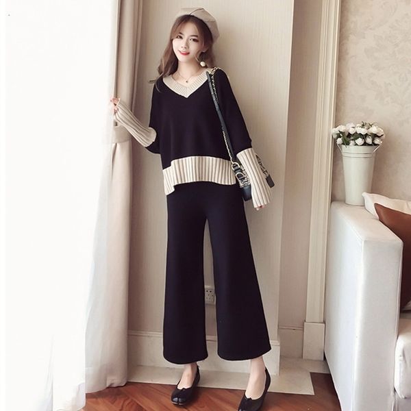 

pant bad define 2 winter pants tuesdays for elegant women's two parts of knitting autumn kce5, White