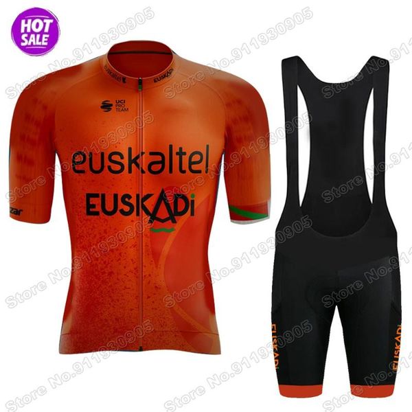

racing sets pro team mens suit euskaltel dba euskadi 2021 cycling jersey set short sleeve shirt road bike sport wear maillot, Black;blue