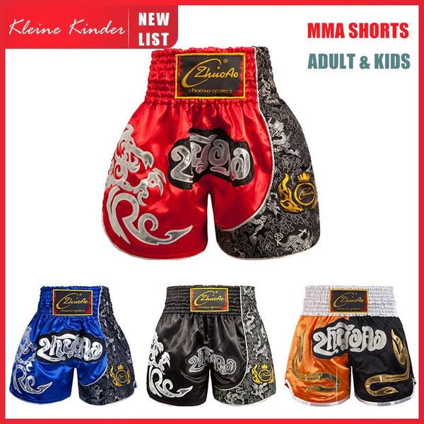 

boxing trunks shorts for thai children muay short crossfit pants men women bjj sports kickboxing kids tiger boxe clothing, Blue