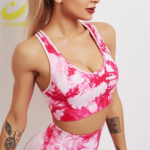 

yoga outfit lazawg sports bra for women gym seamless no buckles fitness bras underwear running push up bralette workout