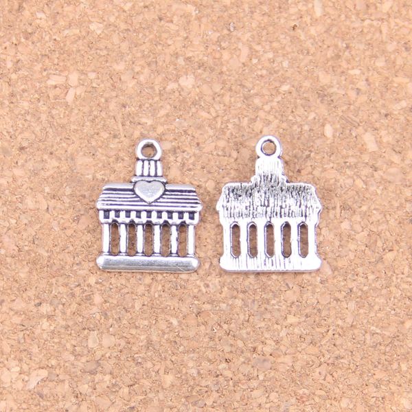 133 pz argento antico placcato bronzo tempio greco charms pendente fai da te collana braccialetto risultati del braccialetto 18 * 14mm