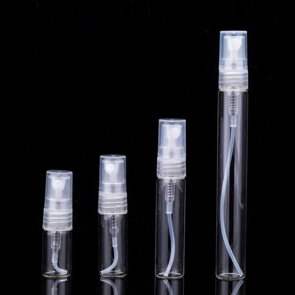 

car air freshener 2ml 3ml 5ml 10ml 5pcs portable refillable sample glass spray empty perfume bottle atomizer cosmetic parfum container for t