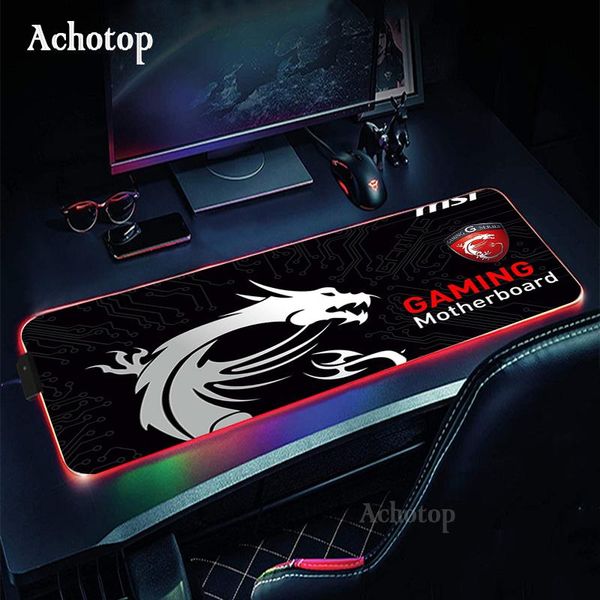 

mouse pads & wrist rests msi mousepad gaming pad gamer mause large mat rgb xxl backlit computer desk mauspad with backlight