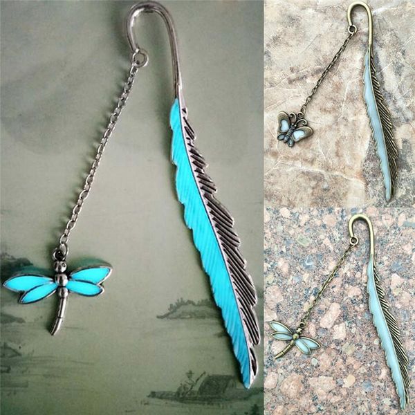 

bookmark 1pcs butterfly dragonfly retro feather luminous read maker school stationery supplies