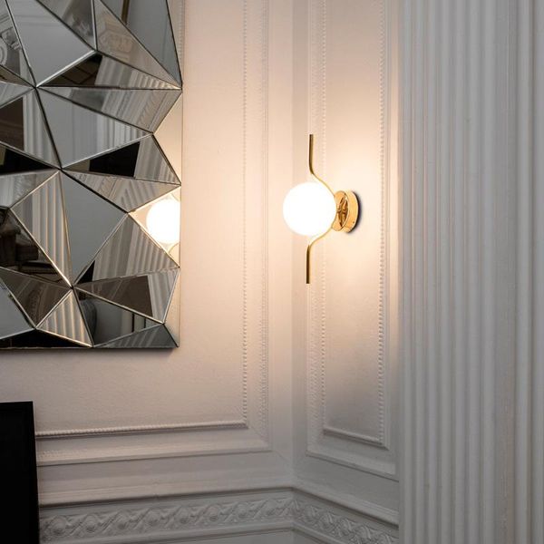 

wall lamp nordice light penteadeira glass ball bedside corridor bedroom monkey luminaria de parede