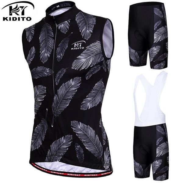 

pro 100% polyester bicycle clothing sleeveless cycling jersey set summer mtb racing bike vests sets, Black;blue