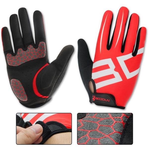 

boodun cycling gloves full finger gel motocycle road bike, Black