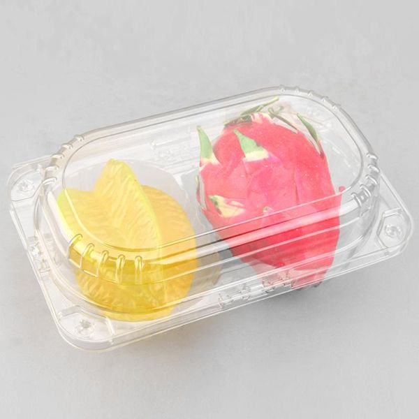 

storage bottles & jars 10pcs transparent food fruit containers with lids 2 compartments packing box breathable stackable bento disposable